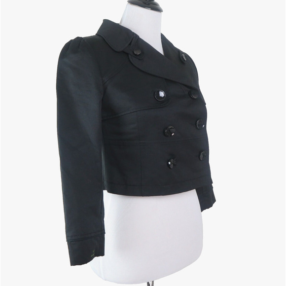 Soia & Kyo Size XS Charlie Crop Jacket Peacoat Moto Style Black - Picture 6 of 11